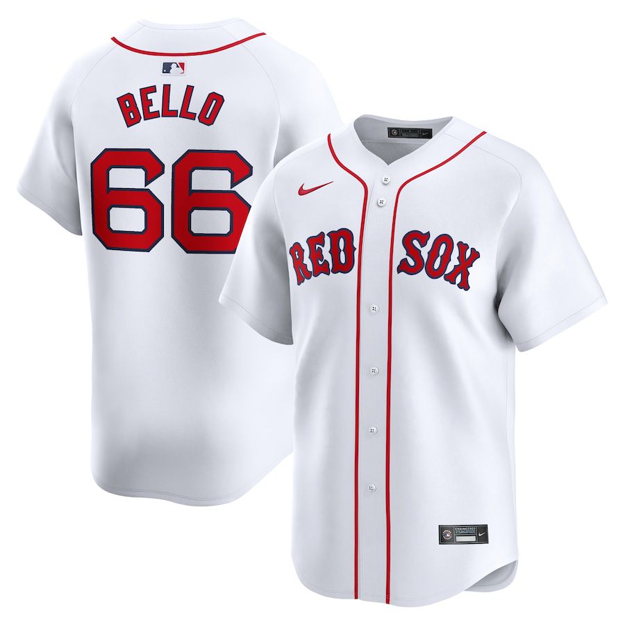 Men Boston Red Sox 66 Brayan Bello Nike White Home Limited Player MLB Jersey